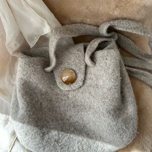 Gray Woolen Women's Bag